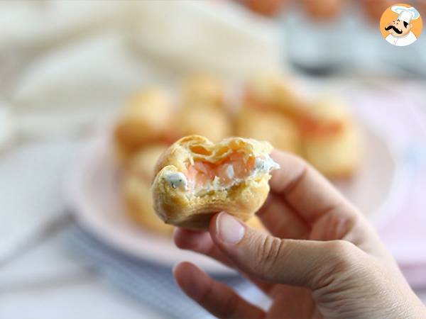 Choux con salmón y queso - Preparación paso 7