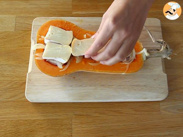 Calabaza butternut rellena de queso - Preparación paso 3