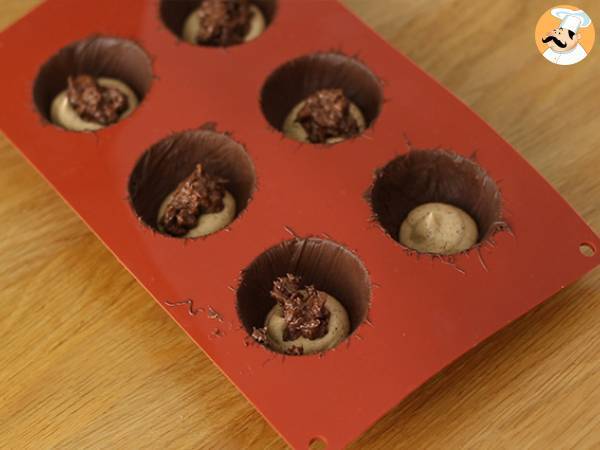 Semi esferas de chocolate sabor ferrero rocher - Preparación paso 10