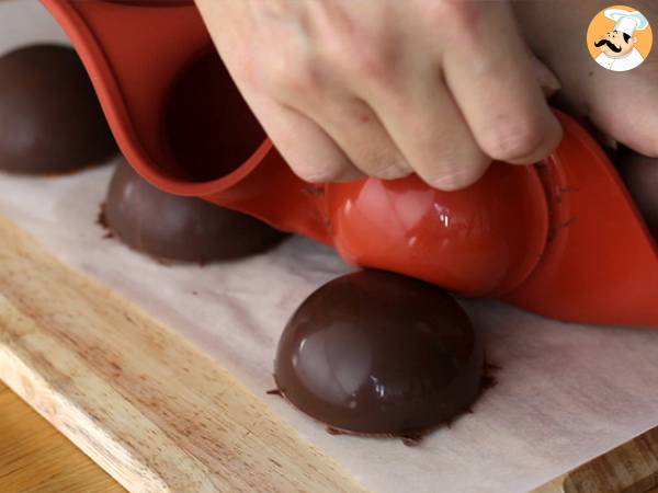 Semi esferas de chocolate sabor ferrero rocher - Preparación paso 13