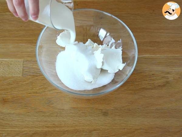 Tronco de tiramisú en bloque sin huevo - Preparación paso 2