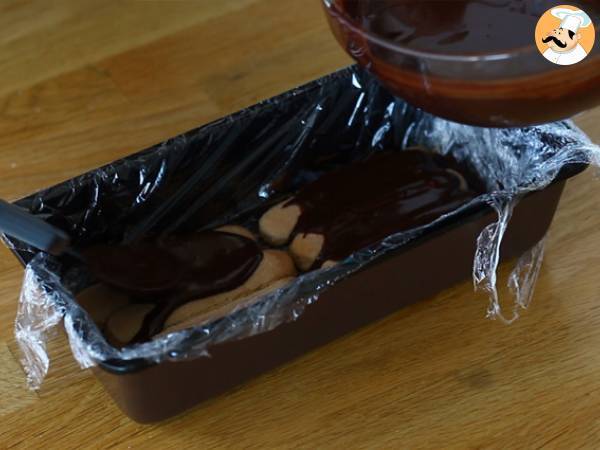 Tronco de tiramisú en bloque sin huevo - Preparación paso 5