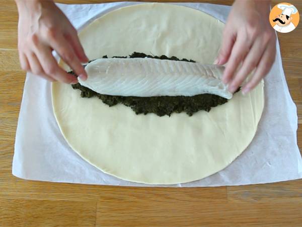 Bacalao hojaldrado con espinacas - Preparación paso 1