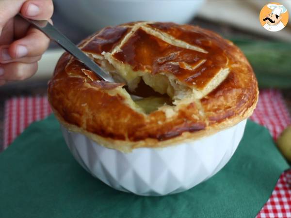 Sopa con hojaldre de patata y puerro - Preparación paso 8