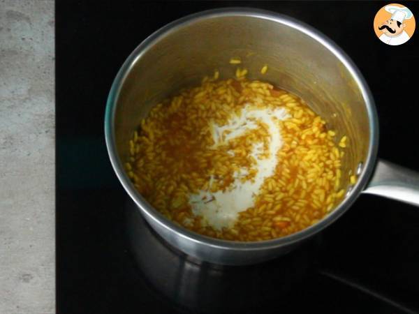 Risotto de azafrán con vieiras tostadas - Preparación paso 4