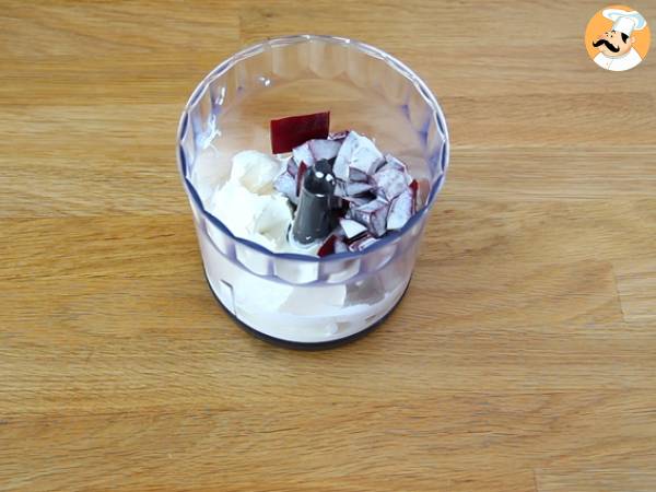 Vasitos de remolacha y mousse de rúcula - Preparación paso 3