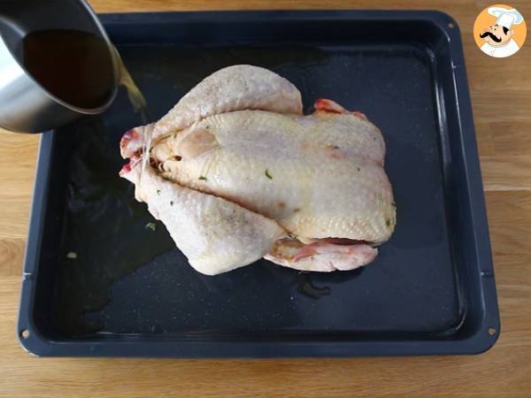 Capón relleno con castañas en miel - Preparación paso 3