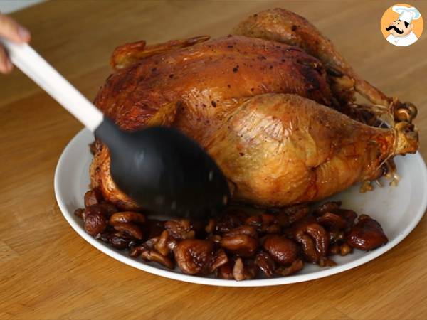 Capón relleno con castañas en miel - Preparación paso 6