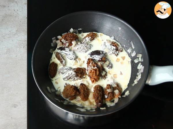 Mollejas con setas colmenillas - Preparación paso 4