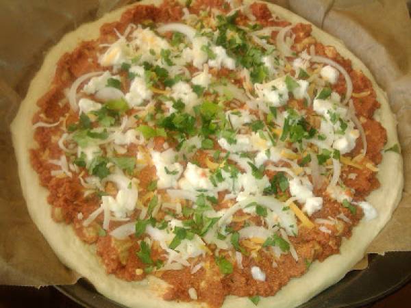 Pizza de pollo tikka - Preparación paso 9