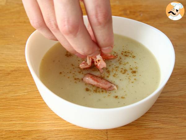 Crema de topinambur, patata y bacon - Preparación paso 4