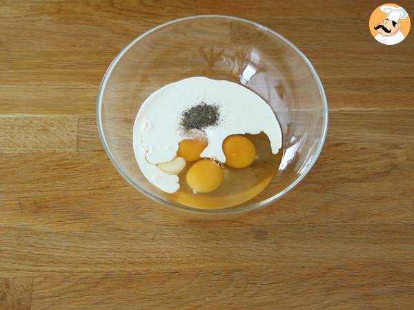 Quiche de huevos y jamón fácil - Preparación paso 2