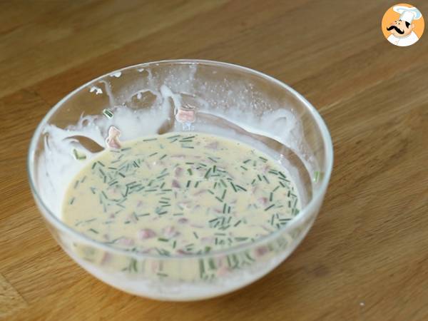 Quiche de huevos y jamón fácil - Preparación paso 3