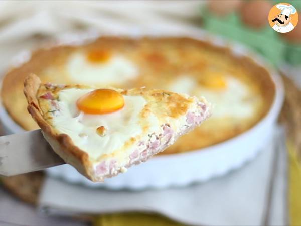 Quiche de huevos y jamón fácil - Preparación paso 7