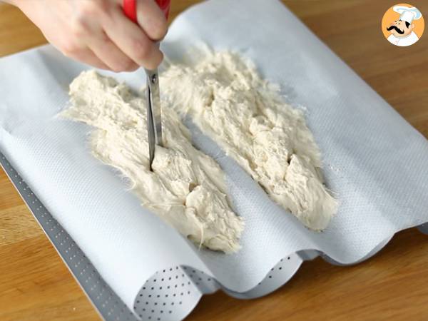 Baguettes de pan express - Preparación paso 4