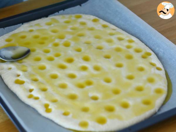 Focaccia, pan italiano con romero - Preparación paso 5
