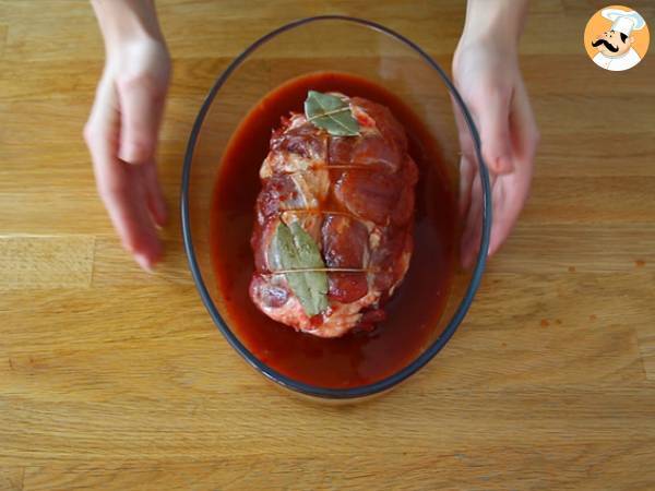 Cerdo desmigado estilo americano (pulled pork) - Preparación paso 3