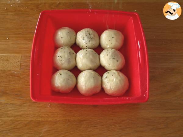 Bollitos pizza de jamón y queso (Buns pizza ) - Preparación paso 6