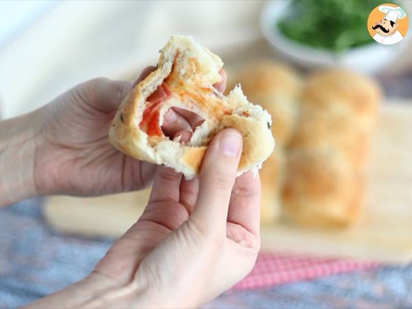 Bollitos pizza de jamón y queso (Buns pizza ) - Preparación paso 8