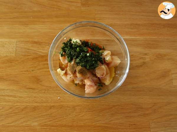 Brochetas de pollo y pimiento - Preparación paso 2