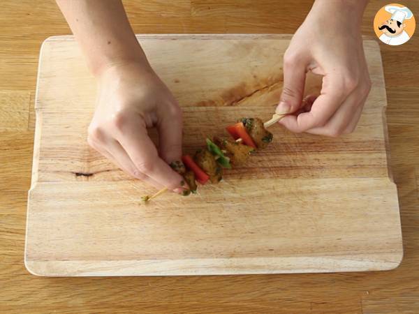 Brochetas de pollo y pimiento - Preparación paso 3
