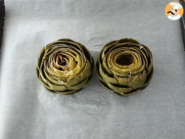 Alcachofas al horno con parmesano - Preparación paso 4