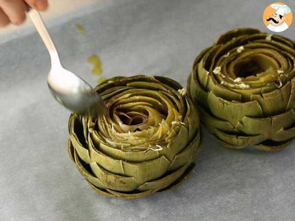 Alcachofas al horno con parmesano - Preparación paso 6