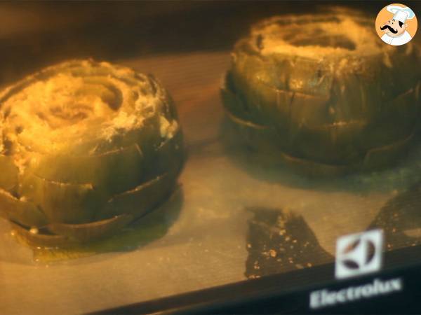 Alcachofas al horno con parmesano - Preparación paso 8