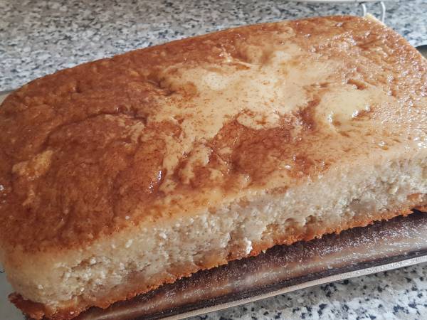 Pudin de bizcocho y melocotón - Preparación paso 9