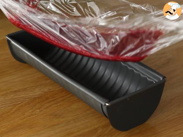 Tronco de mango y frambuesa - Preparación paso 9