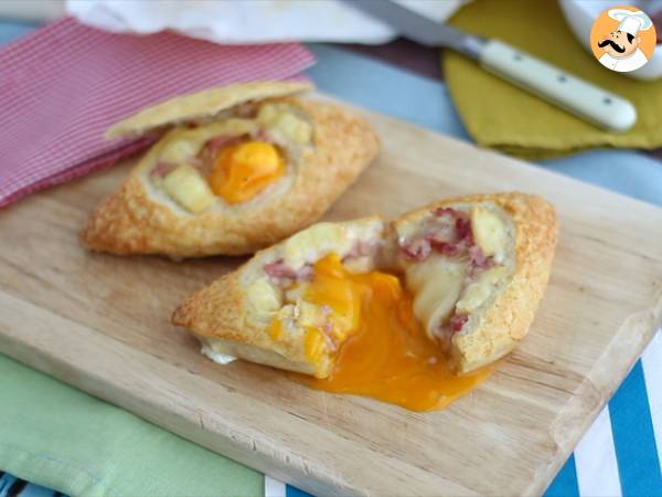 Egg boat de bacon y queso Munster - Preparación paso 6
