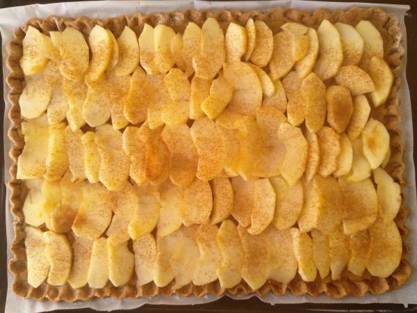 Tarta de manzana con base crujiente {sin azúcar} - Preparación paso 10