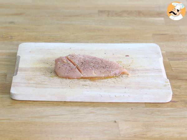 Batata frita al horno (con pollo) - Preparación paso 3