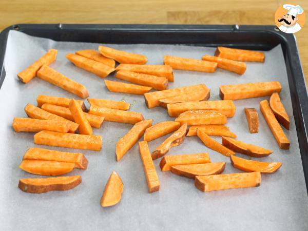 Batata frita al horno (con pollo) - Preparación paso 4