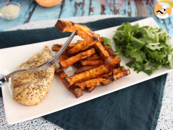 Batata frita al horno (con pollo) - Preparación paso 5