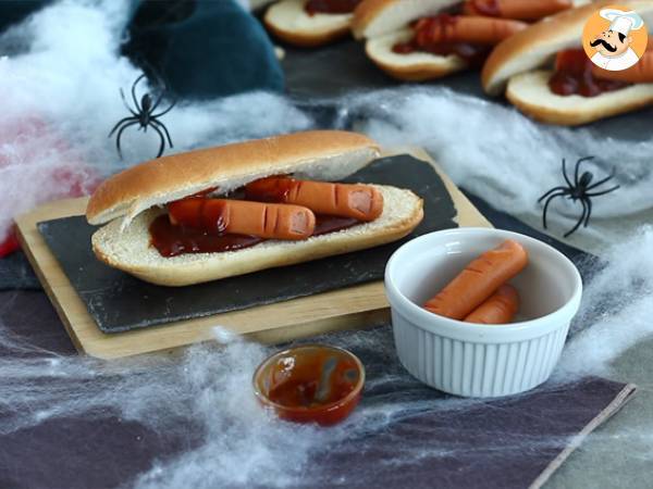 Hot dog sangrantes de Halloween - Preparación paso 5