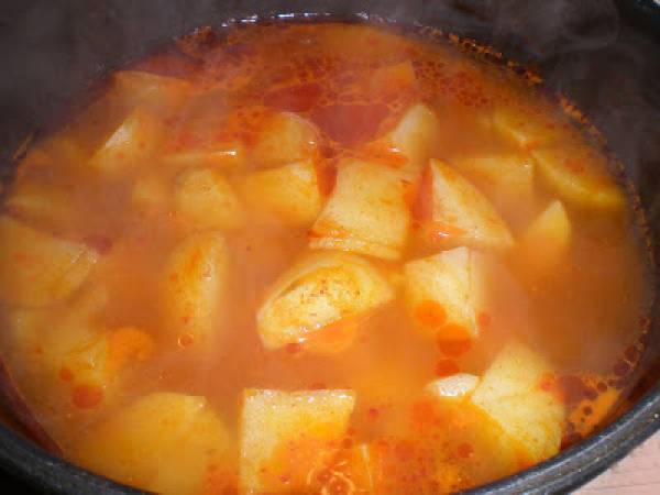 Patatas con espinacas y bacalao (guiso invernal) - Preparación paso 6