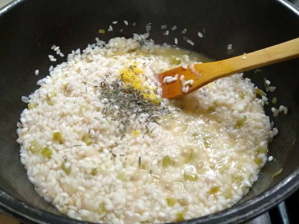 Risotto de limón y romero - Preparación paso 8