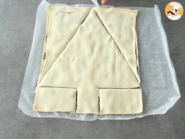 Árbol de navidad, hojaldre y tapenade (paté de aceitunas) - Preparación paso 4