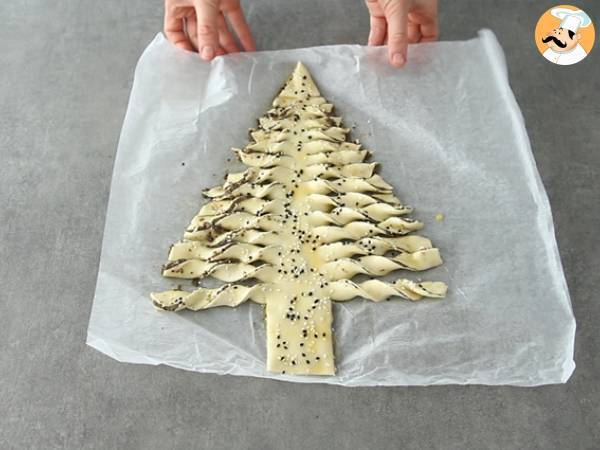 Árbol de navidad, hojaldre y tapenade (paté de aceitunas) - Preparación paso 6