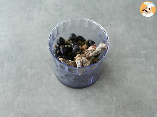 Tapenade rápida (paté de aceitunas negras) - Preparación paso 1