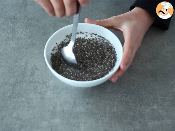 Pudin de chia y kiwi - Preparación paso 1