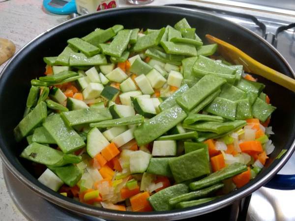 Guiso de garbanzos con verduras - Preparación paso 5