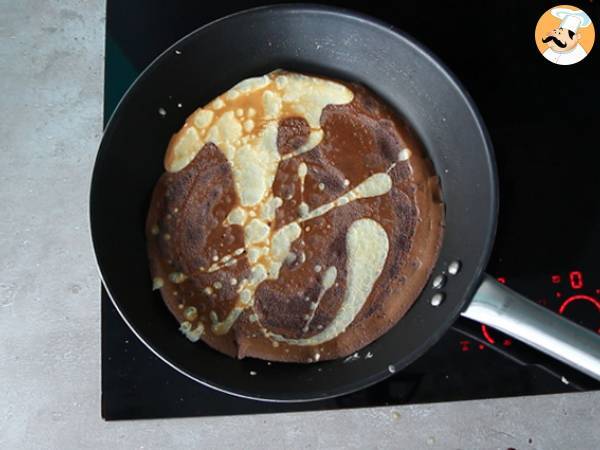 Crepes mármol bicolor (vainilla y chocolate) - Preparación paso 5