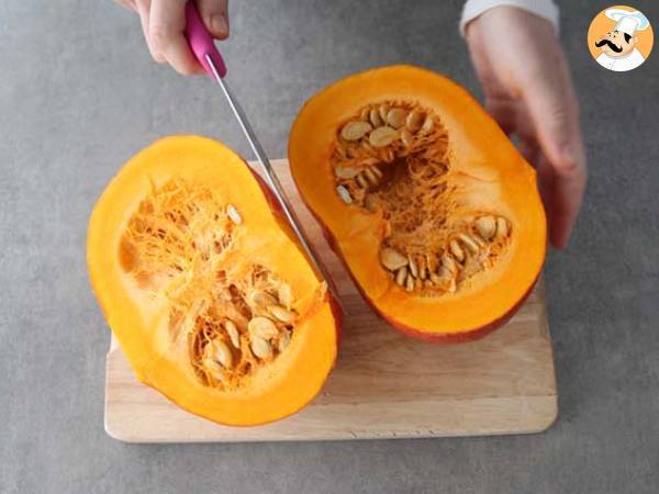 Calabaza al horno con garbanzos, romero y feta - Preparación paso 1