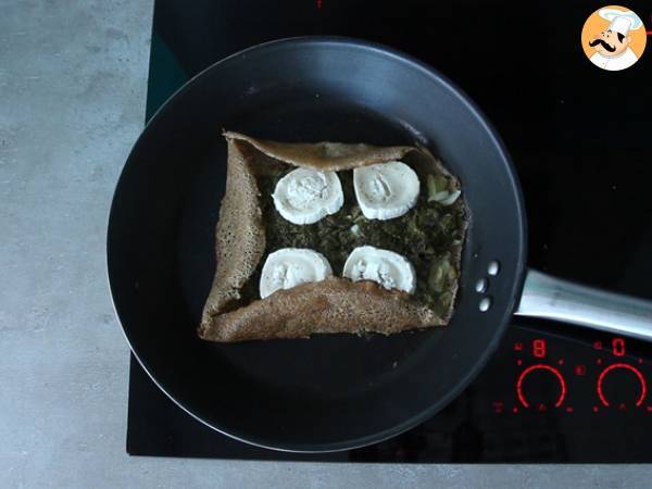 Galette vegetariana (queso y espinacas) - Preparación paso 3