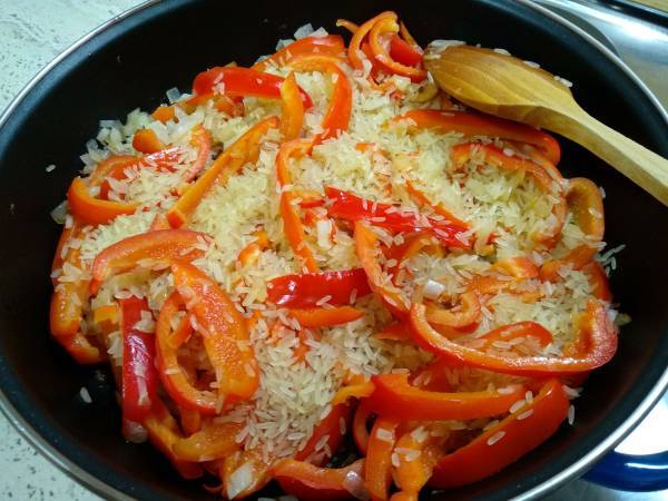 Arroz con pollo y especias para fajitas - Preparación paso 10