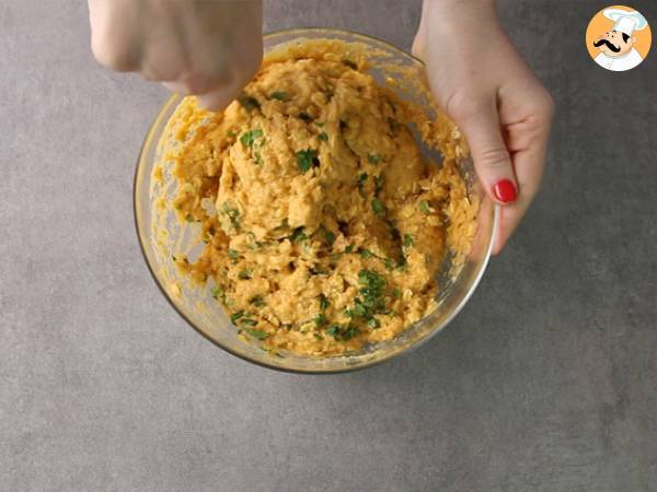 Medallones de lentejas coral (rojas) y zanahoria - Preparación paso 4