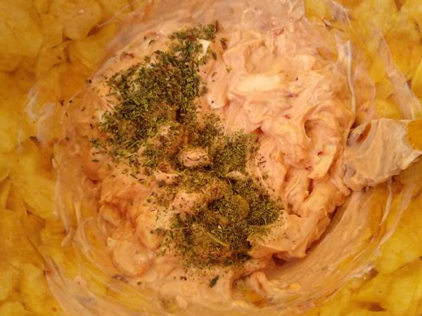 Pasta picante con pollo y gratinada con queso - Preparación paso 6