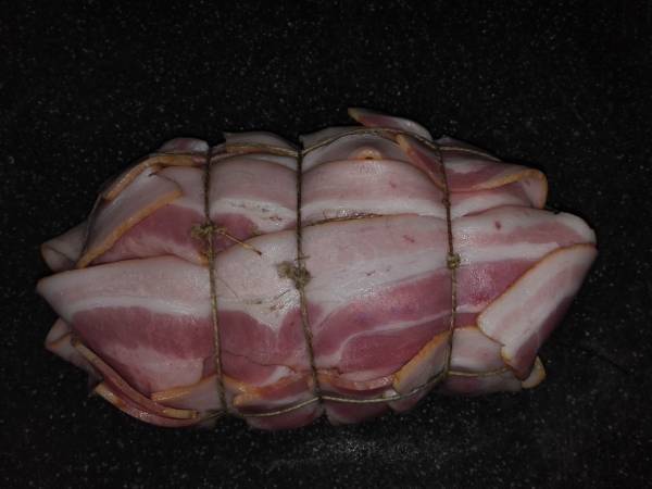 Rulo de patata, bacon y queso - Preparación paso 5